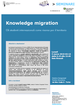 IL CENTRO INTERCULTURALE SEGNALA: <br />Knowledge migration<br />Gli studenti internazionali come risorsa per il territorio