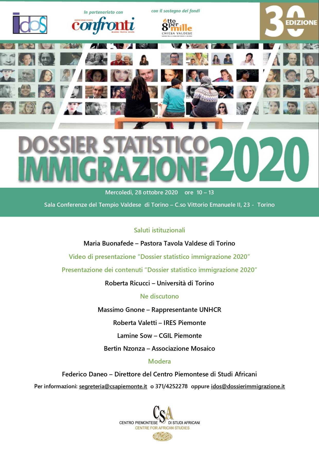 Presentazione del Dossier Statistico Immigrazione 2020