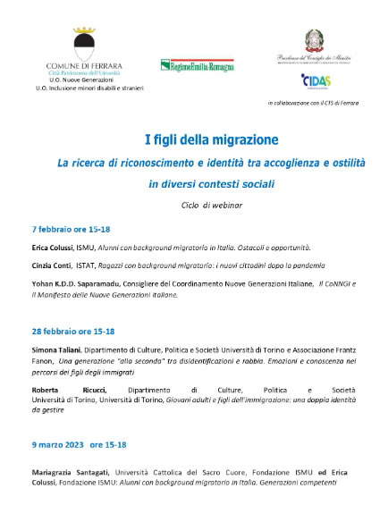 Il Centro Interculturale segnala: <br/>I FIGLI DELLA MIGRAZIONE